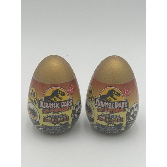 2 Jurassic Park 30th Anniversary Captivz Build N Battle Surprise Dinos Eggs - Picture 1 of 2